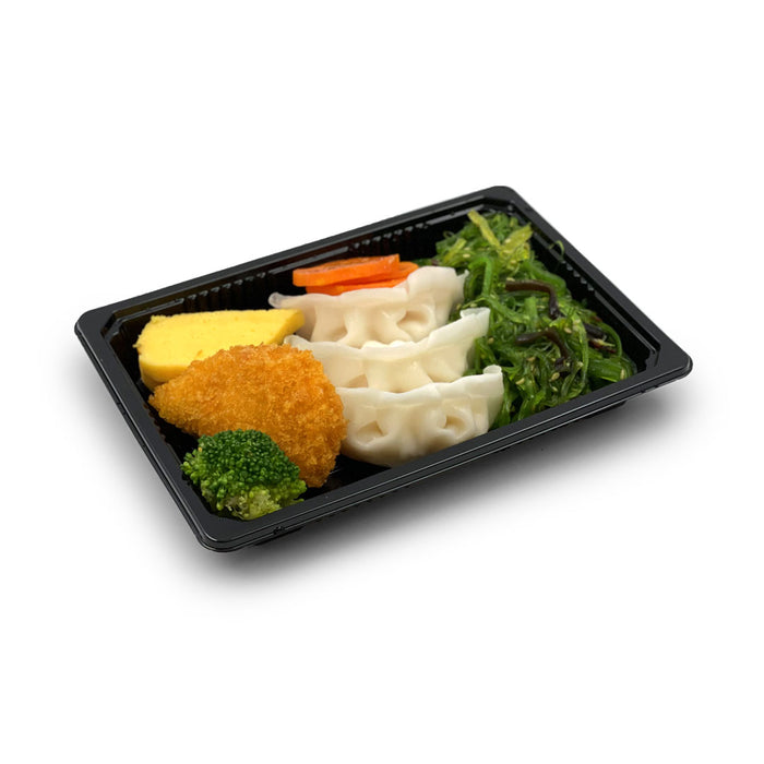 YB-02 PET Black Take Out Sushi Tray 7.3" x 5.1" (500/case)