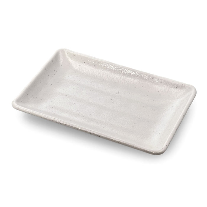 Melamine Kobiki White Grainy Rectangular Plate 7.7" x 5.1"
