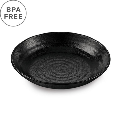 Melamine Black Grainy Deep Plate 9