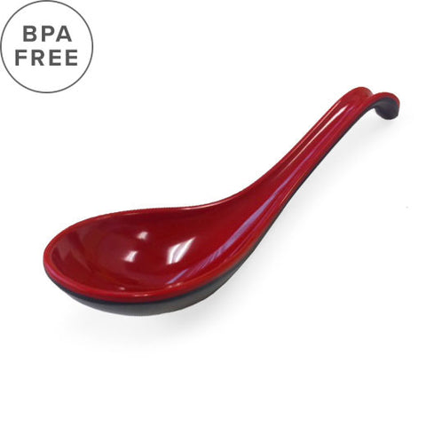 Melamine Large Red x Black Renge Ramen Spoon 6.5
