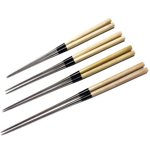 White Magnolia Wooden Handle Plating Chopsticks (Moribashi)