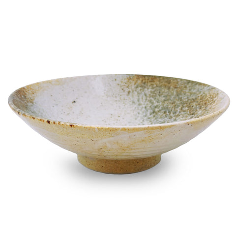 Yukishino Moss White Serving Deep Plate 9.6