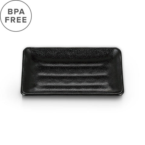 Melamine Black Grainy Rectangular Plate 7