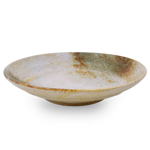 Yukishino Moss White Rimmed Plate 11.34