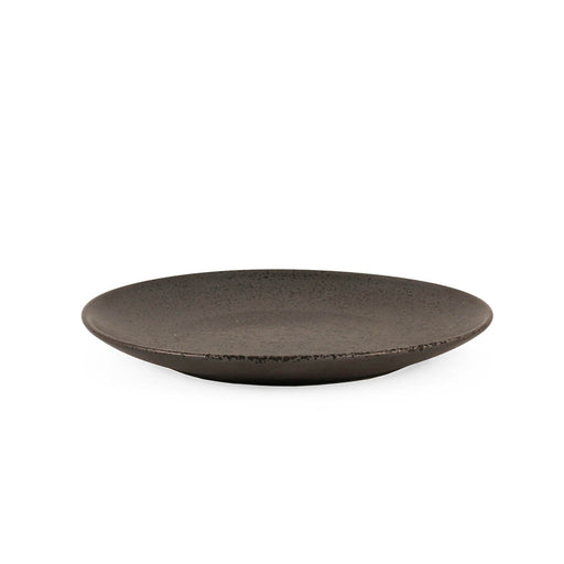 Metallic Grey Black Speckled Round Plate 7" dia