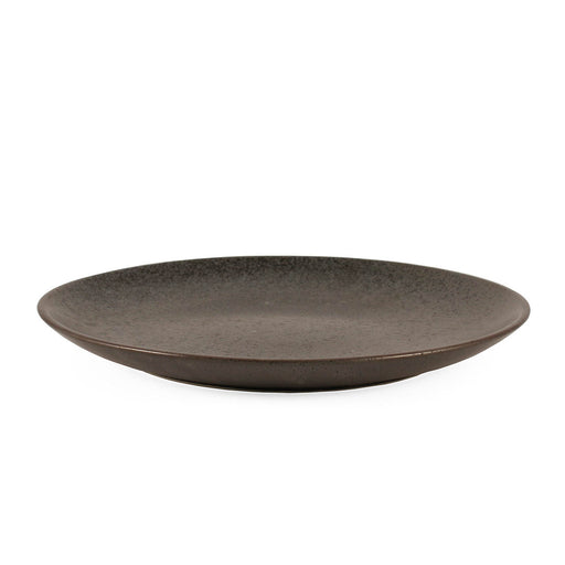 Metallic Grey Black Speckled Round Plate 9" dia