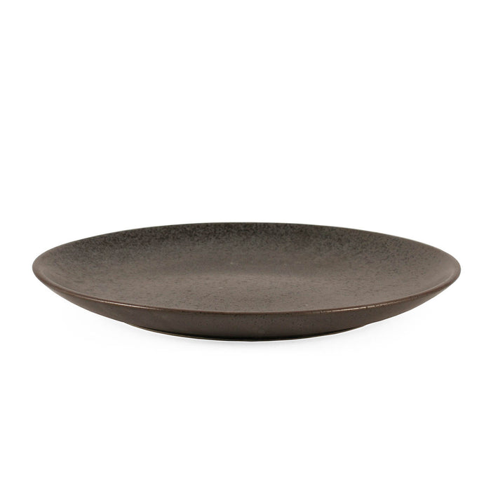 Metallic Grey Black Speckled Round Plate 9" dia