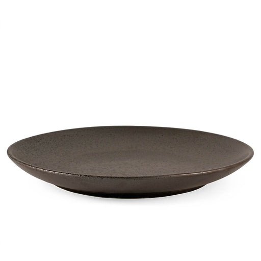 Metallic Grey Black Speckled Round Plate 10.5" dia