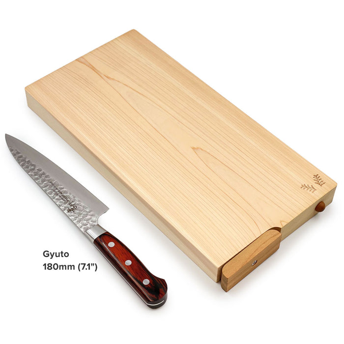 Hinoki (Japanese Cypress) Cutting Board w/Stand 14.2" x 7.1" x 1.2" H