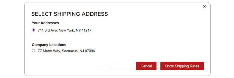 3. Select a shipping address
