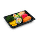 YB-01 PET Black Take Out Sushi Tray 6.7" x 4.75" (500/case)