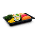 YB-01 PET Black Take Out Sushi Tray 6.7" x 4.75" (500/case)