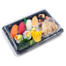 YB-07 PET Black Take Out Sushi Tray 9.1" x 6.1" (400/case)