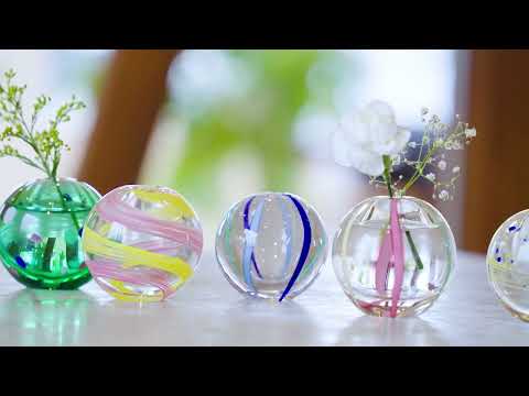 Hand Thrown Glass Bud Vase Tsugaru Vidro Irotemari