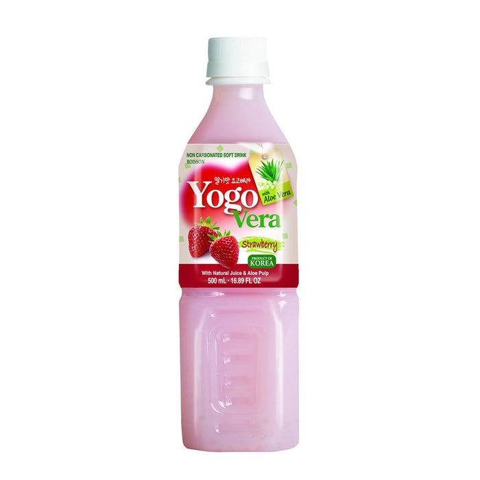 Wang Yogo Vera Strawberry Non-Carbonated Drink With Aloe Vera 16.9 fl oz (500ml) x 20 bottles