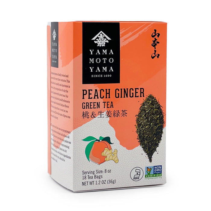 Yamamotoyama Green Tea Peach Ginger 18 Tea Bags