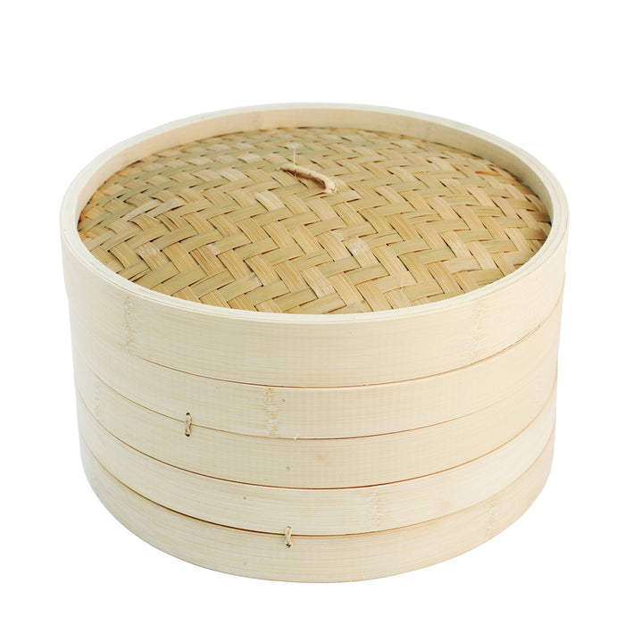 JapanBargain S-2222 Bamboo Steamer Two Tiers 8-Inch