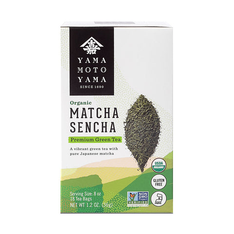 Yamamotoyama Organic Matcha Sencha Green Tea 18 Count