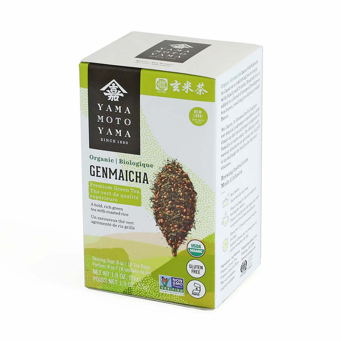 Yamamotoyama Organic Premium Genmai Green Tea 18 Tea Bags