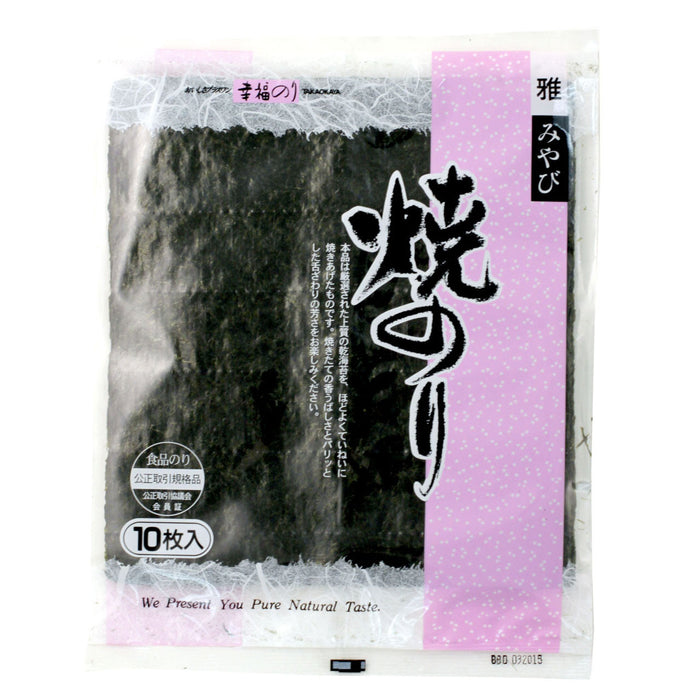 Takaokaya Miyabi High Grade Sushi Nori Roasted Seaweed 10 Sheets