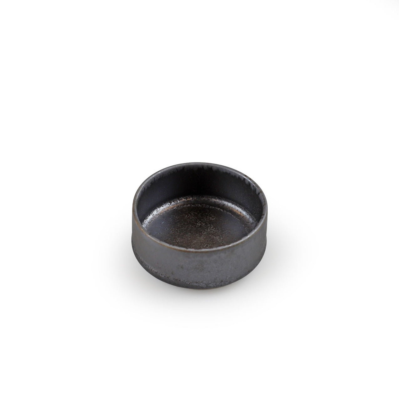 Jakuen Metallic Black Grazed Stackable Sauce Dish 2.9" dia
