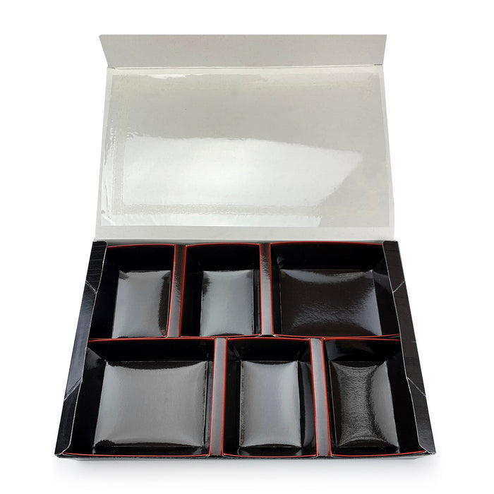 [Clearance] Kokutan Paper Takeout Shokado Bento Box with 6-Compartment 10.8" x 7.1" (50 bento box sets)