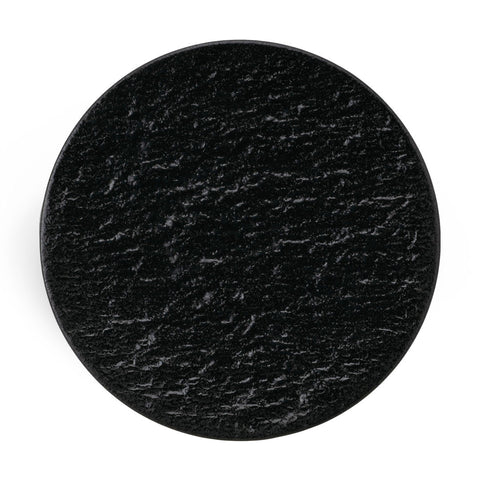 Porcelain Petra Black Flat Round Dinner Plate 9.8