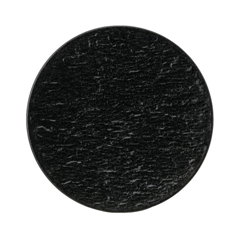 Porcelain Petra Black Flat Round Dinner Plate 8.7