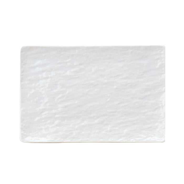 Porcelain Petra White Flat Rectangular Dinner Plate 9.6" x 6.3"