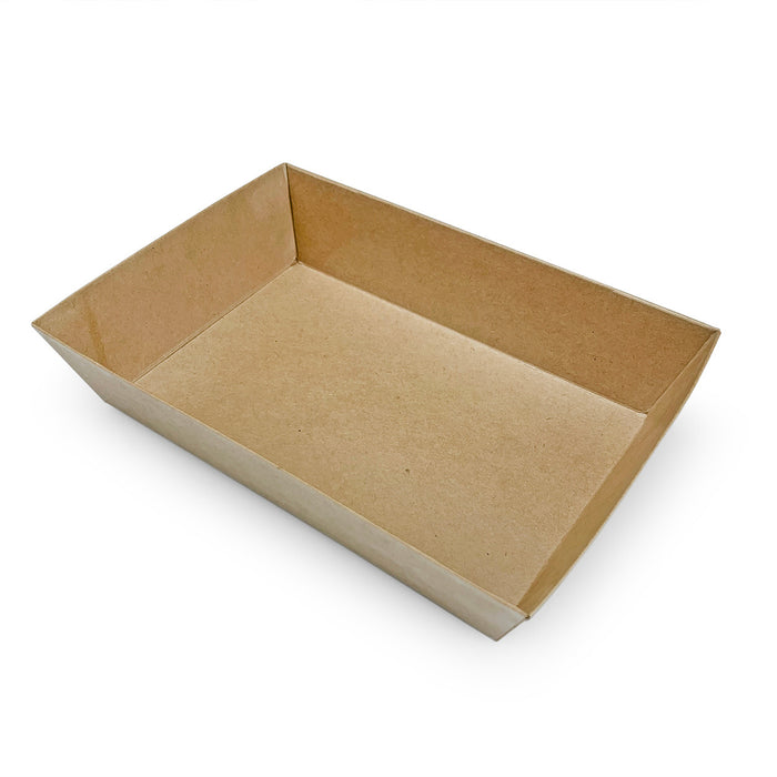 Kraft Greaseproof Paper Takeout Sushi Tray 6.9" x 4.72" (400/case) - No Lids