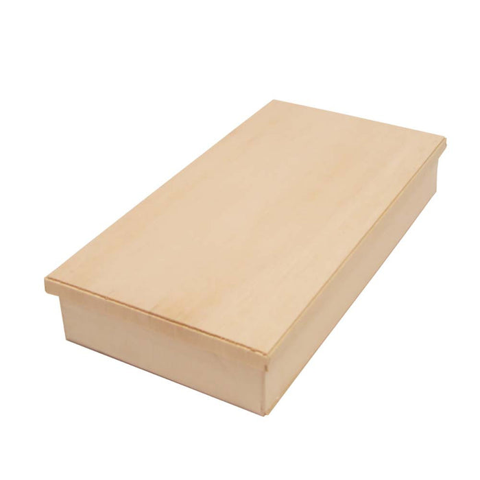 Wooden Rectangular Takeout Bento Box Large 9" x 4.75" (25/pack) - W/ Lid