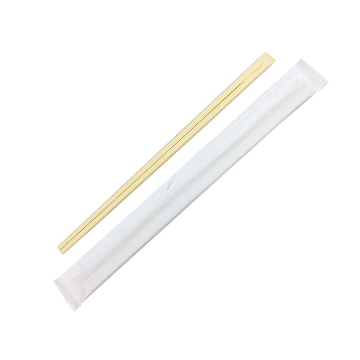 9.5" Disposable Bamboo Chopsticks with White Sleeves - 2000 Pairs / Case