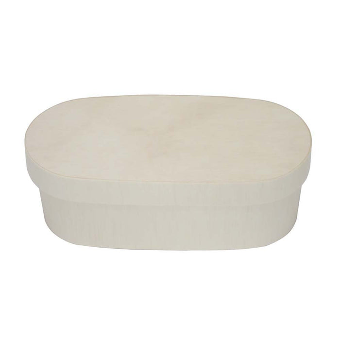 Lids for Wooden Oval Takeout Bento Box 3.7" x 7.75" x  2.6" #81982 (25/pack)