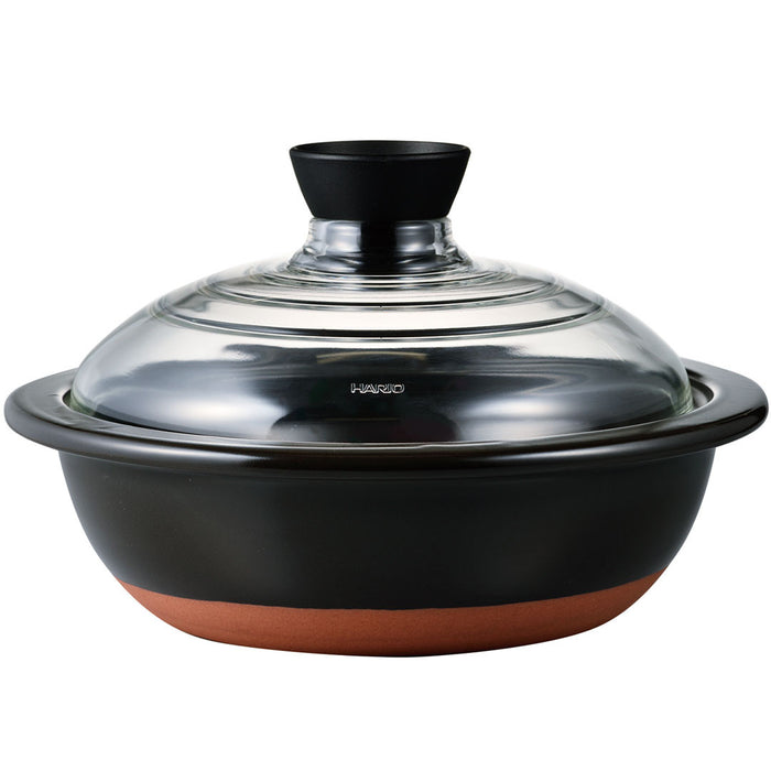 Hario Donabe Clay Hot Pot with Glass Lid 67 fl oz / 8.9" dia
