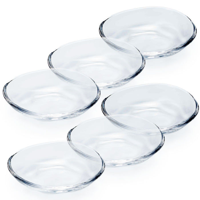 Organic Shaped Glass Small Dish 3.5" dia (Set of 6)