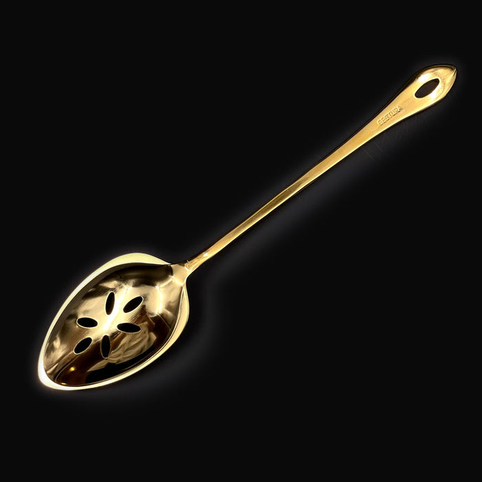 Gestura 1 Tbsp Slotted Spoon Stainless Steel Gold Plated 9"