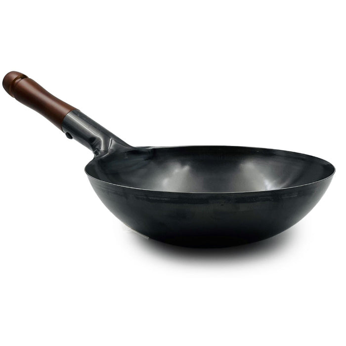 Summit Iron Beijing Wok Stir Fry Pan with Wooden Handle 10.6 Dia