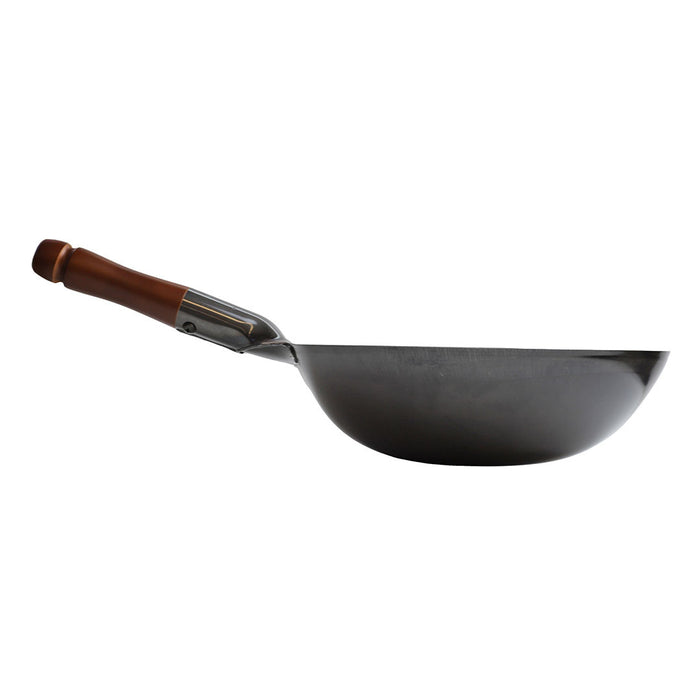 Summit Iron Beijing Wok Stir Fry Pan with Wooden Handle 11.8" dia