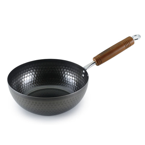 Summit Iron Hammered Beijing Flat-Bottom Wok Pan 8.7
