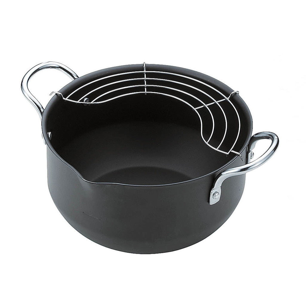 Summit Iron Deep Frying Pot with Oil Drain Rack 8.25