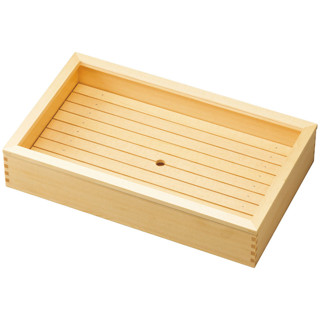 Wooden Sushi Neta Box with Clear Lid Large 19.7