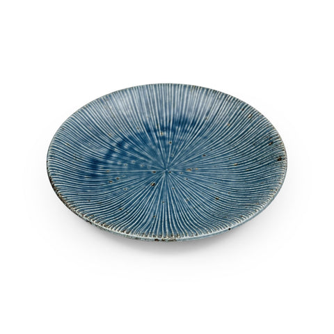 Rusty Blue Sendan Line Textured Round Salad Plate 7.1