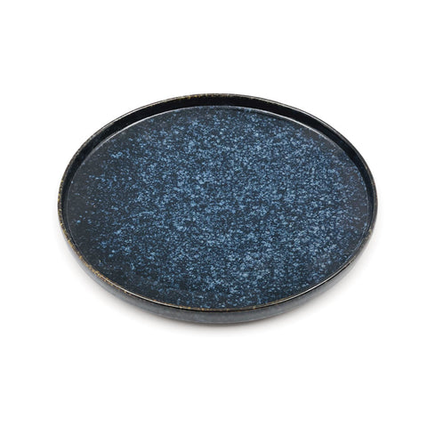 Porcelain Blue Star Rimmed Plate 8.25