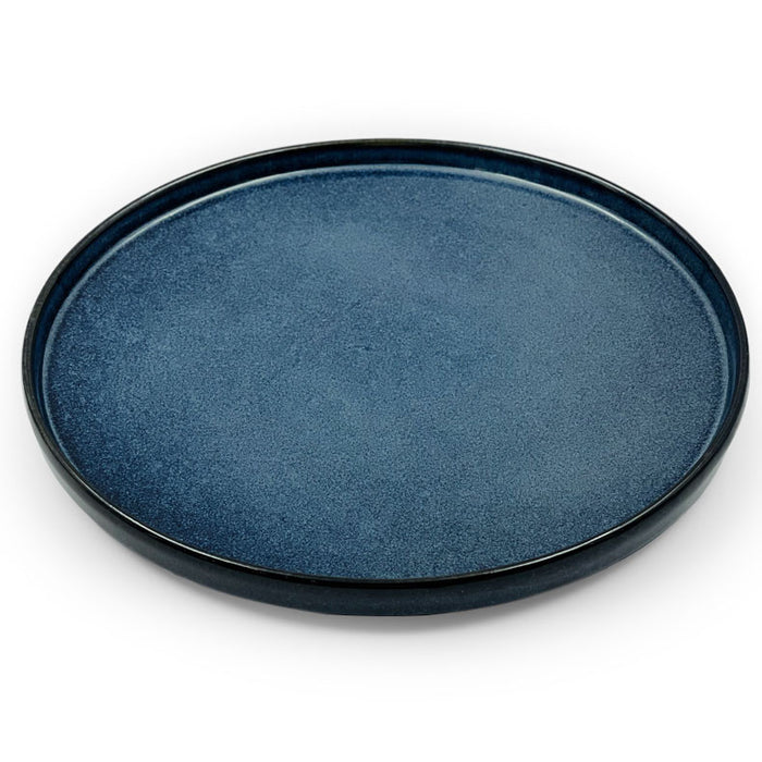 Porcelain Blue Star Rimmed Dinner Plate 12.5" dia
