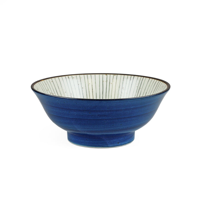 Tokusa Blue Lined Interior Noodle Bowl 48 fl oz / 8.5" dia