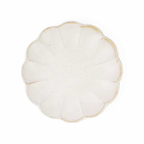 Kikka Daisy Kobiki Matte Ivory Appetizer Plate Kozara 5.6