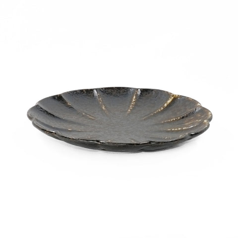 Kikka Daisy Black Kessho Salad Plate 8.5