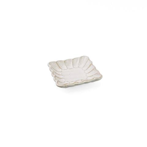 Kikka Matte Kobiki Matte Ivory Square Sauce Dish 3.5