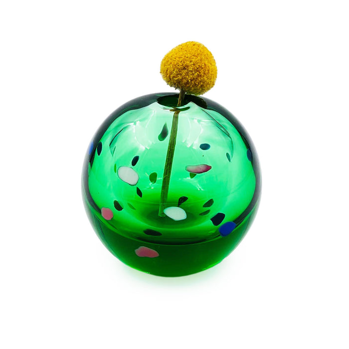 Hand Thrown Glass Bud Vase Tsugaru Vidro Irotemari Aoba