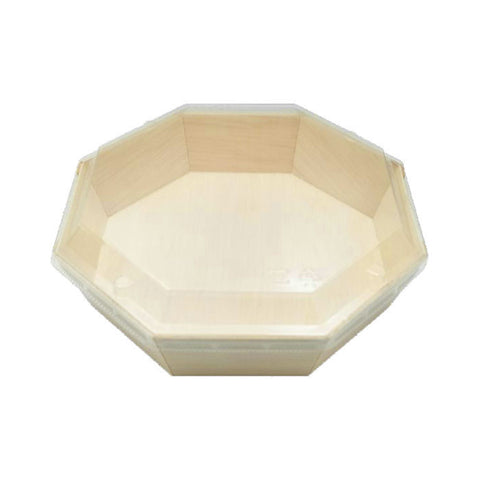 Wooden Octagon Takeout Bento Box 6.9